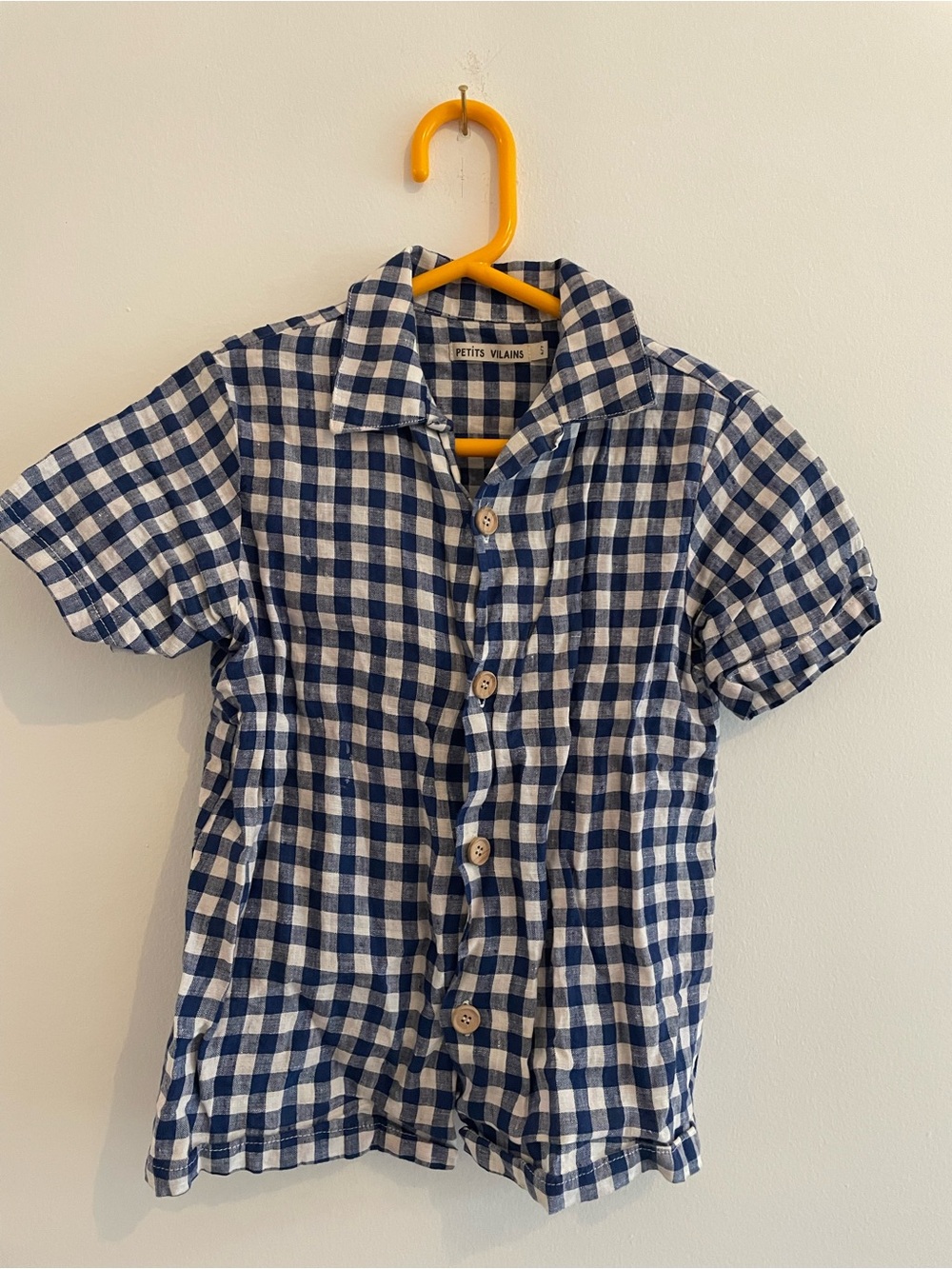 Petits Vilains blue gingham shirt